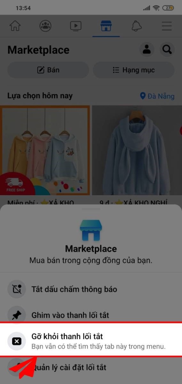 Cách xóa Marketplace trên Facebook trên thanh giao diện chính