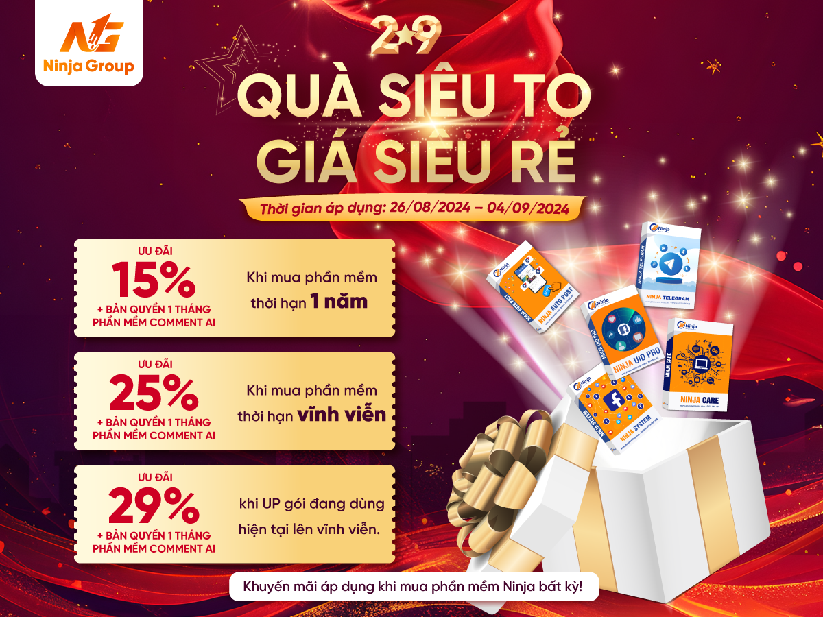 Mừng đại lễ 2/9, Phần mềm Ninja tặng khuyến mãi lớn