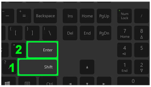 Shift + Enter